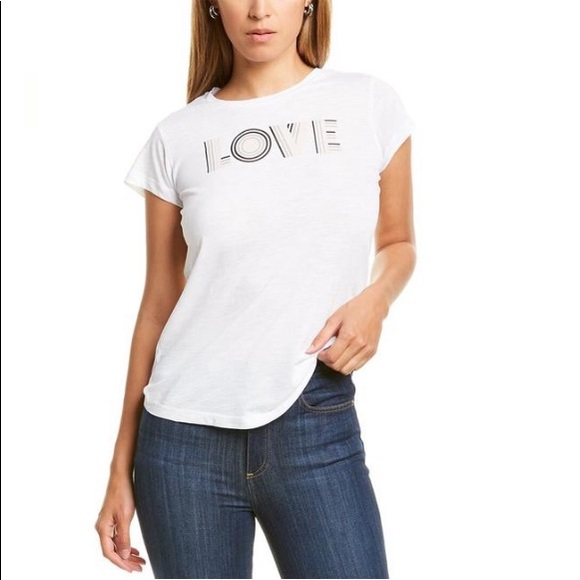 Zadig and Voltaire Skinny Love Print T Shirt White - Picture 1 of 5
